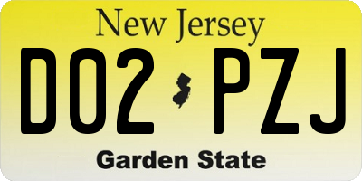 NJ license plate D02PZJ