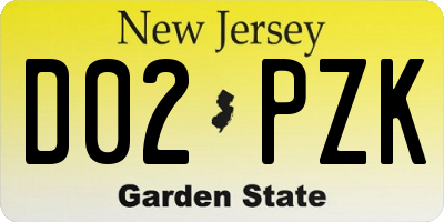NJ license plate D02PZK