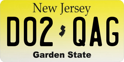 NJ license plate D02QAG
