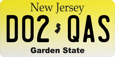 NJ license plate D02QAS