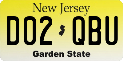 NJ license plate D02QBU