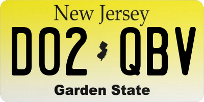 NJ license plate D02QBV