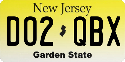 NJ license plate D02QBX