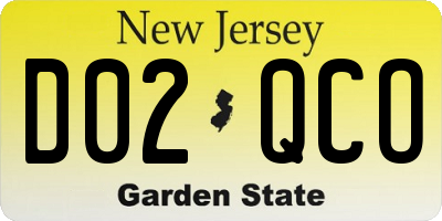 NJ license plate D02QCO