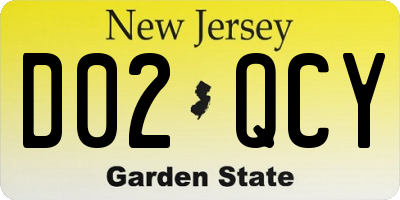 NJ license plate D02QCY