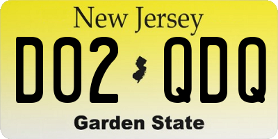 NJ license plate D02QDQ
