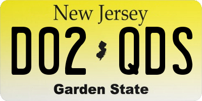 NJ license plate D02QDS