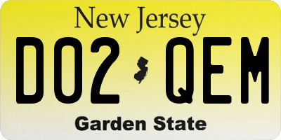 NJ license plate D02QEM