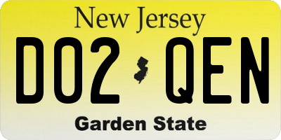 NJ license plate D02QEN