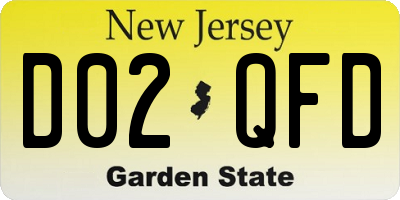 NJ license plate D02QFD