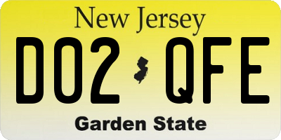 NJ license plate D02QFE