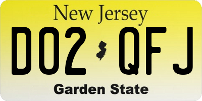 NJ license plate D02QFJ