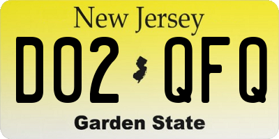 NJ license plate D02QFQ