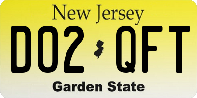 NJ license plate D02QFT