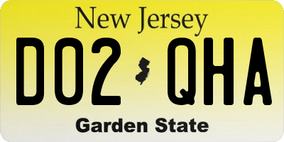 NJ license plate D02QHA
