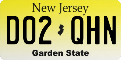 NJ license plate D02QHN