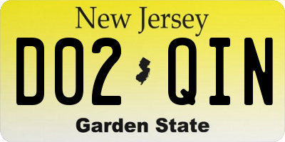 NJ license plate D02QIN