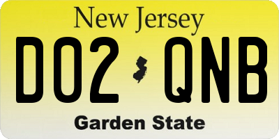 NJ license plate D02QNB