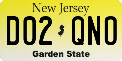 NJ license plate D02QNO