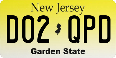 NJ license plate D02QPD
