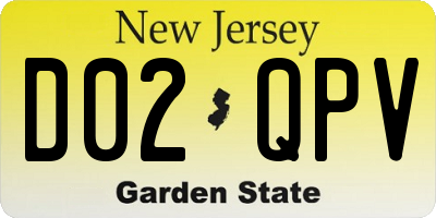 NJ license plate D02QPV