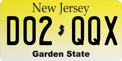 NJ license plate D02QQX