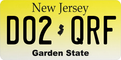 NJ license plate D02QRF