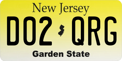 NJ license plate D02QRG