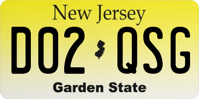 NJ license plate D02QSG
