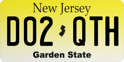 NJ license plate D02QTH