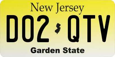 NJ license plate D02QTV