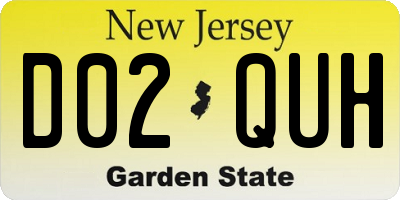 NJ license plate D02QUH