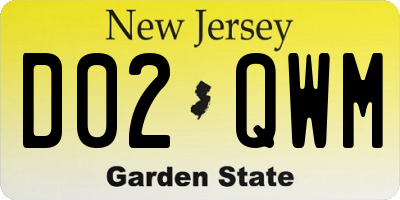 NJ license plate D02QWM