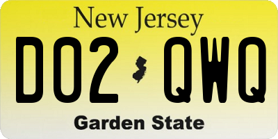 NJ license plate D02QWQ