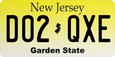 NJ license plate D02QXE