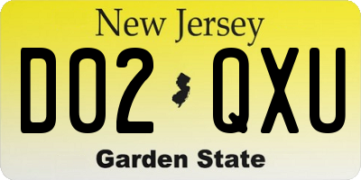 NJ license plate D02QXU