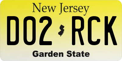 NJ license plate D02RCK