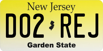 NJ license plate D02REJ