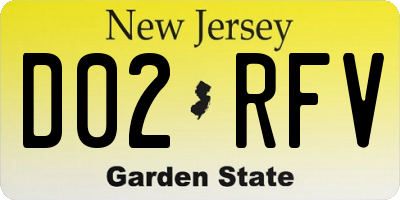 NJ license plate D02RFV