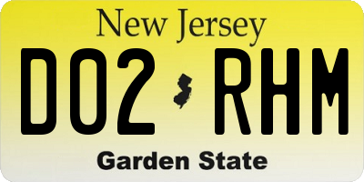 NJ license plate D02RHM