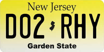 NJ license plate D02RHY