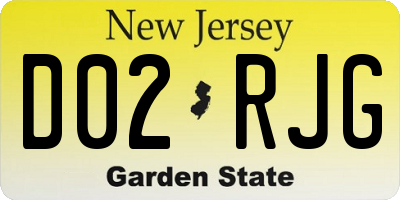NJ license plate D02RJG