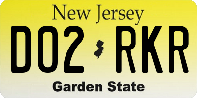 NJ license plate D02RKR