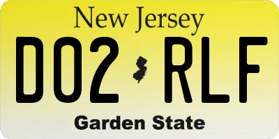 NJ license plate D02RLF