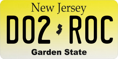 NJ license plate D02ROC