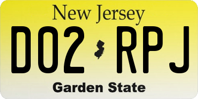 NJ license plate D02RPJ
