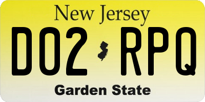 NJ license plate D02RPQ