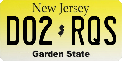 NJ license plate D02RQS