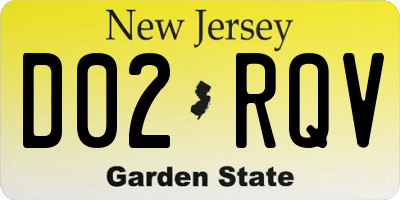 NJ license plate D02RQV