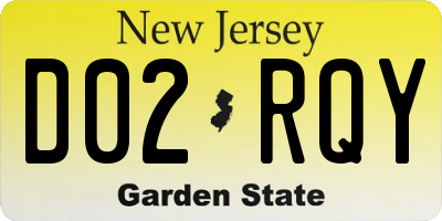 NJ license plate D02RQY